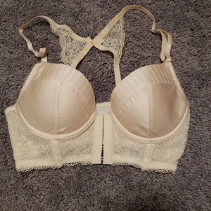 Cream lace racerback bra